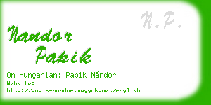 nandor papik business card